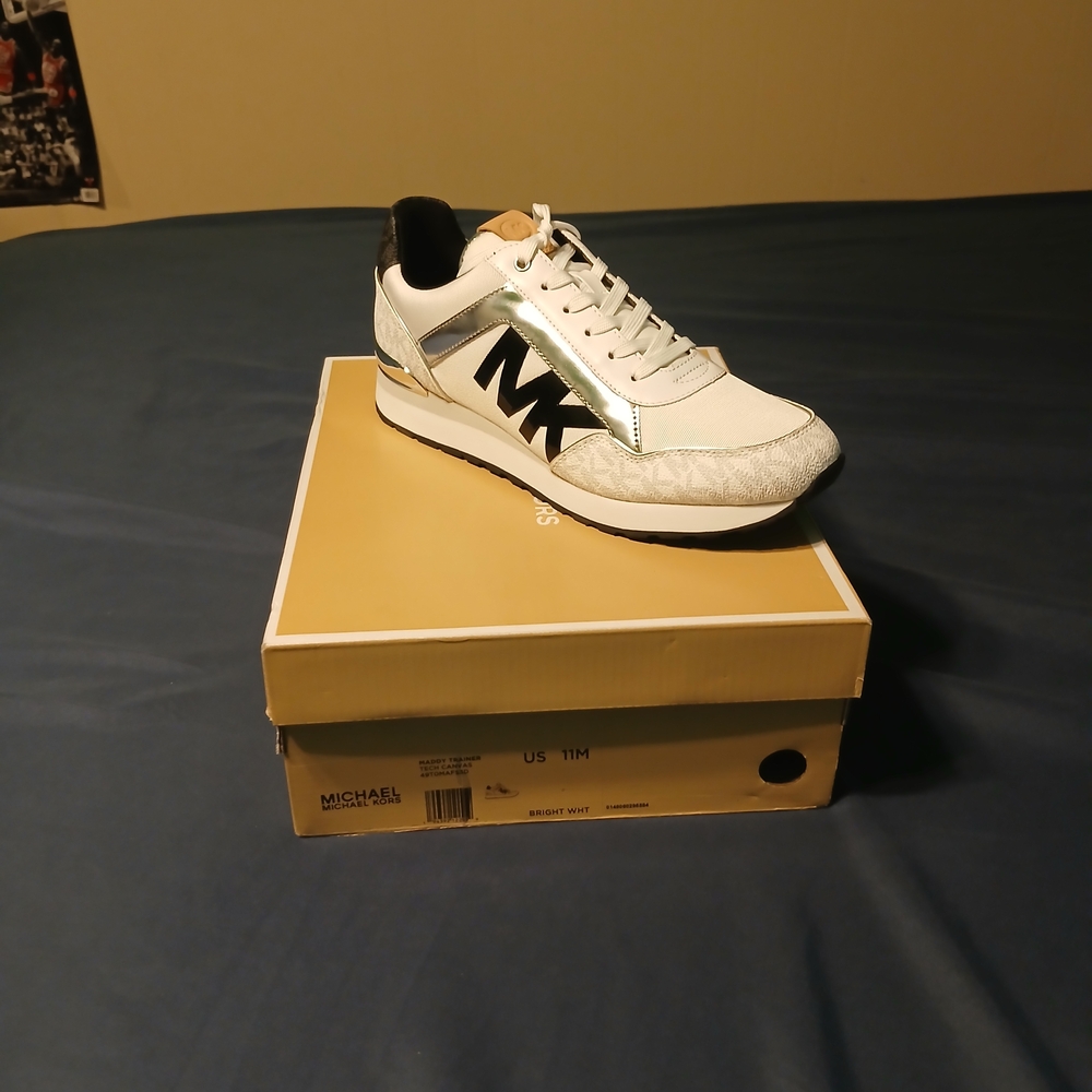 Michael Kors Maddy Two-Tone Logo Trainer